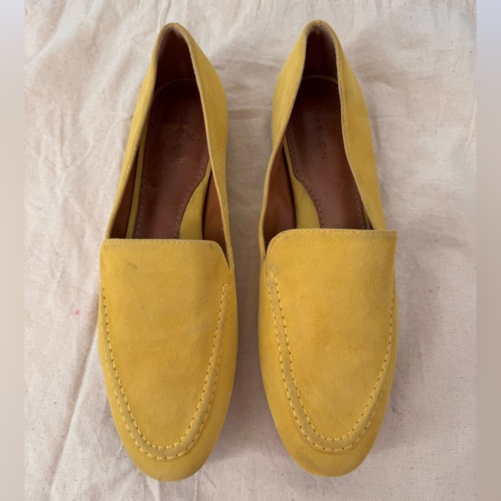 Caslon Women Yellow Leather Suede Loafers Size 8.5 - Picture 2 of 6